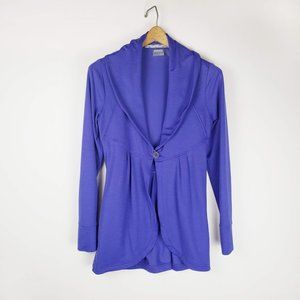 Athleta shawl collar jacket cardigan womens Small purple athleisure casual